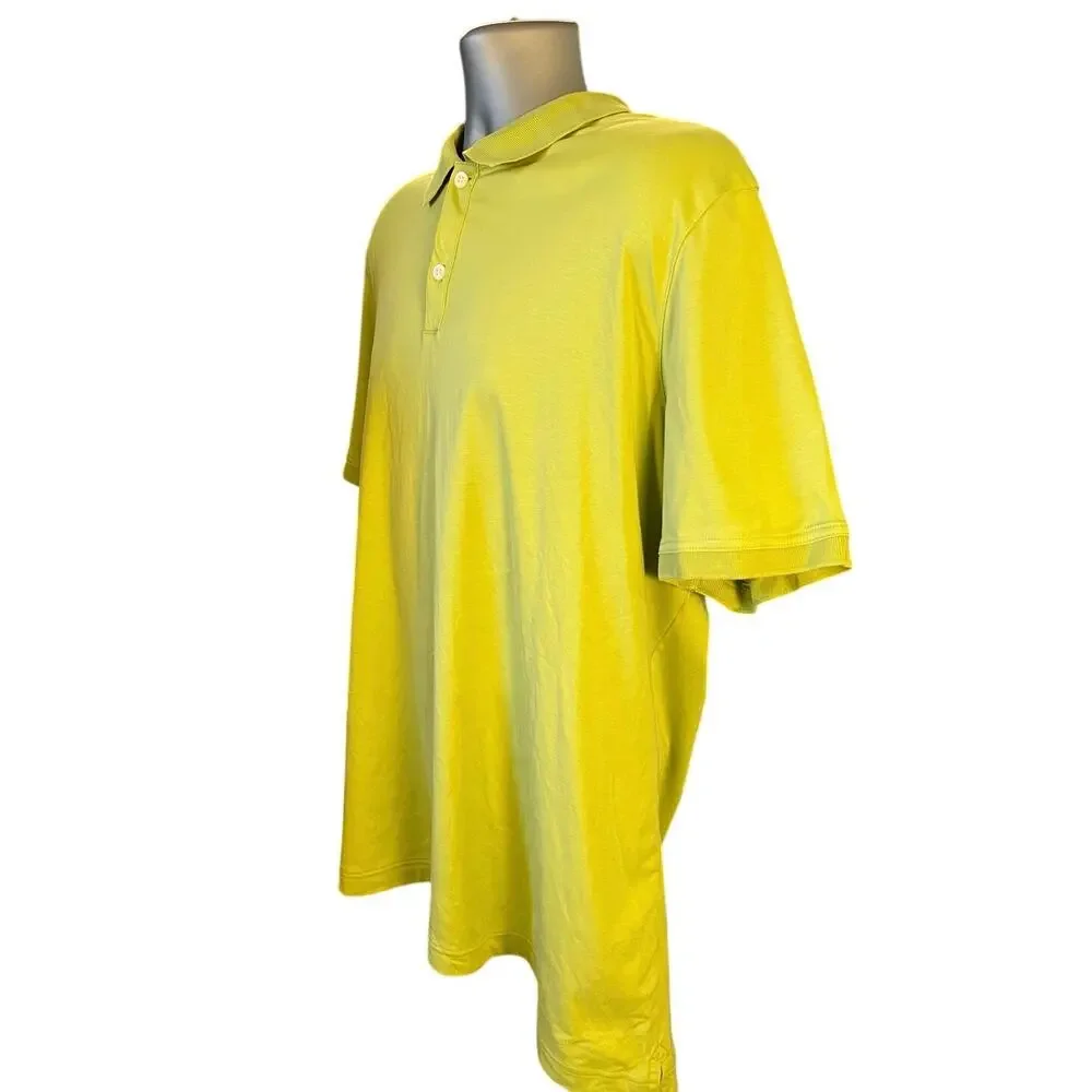 Banana Republic Luxury Touch Polo Men’s XXL Lime Green Cotton Short Sleeve Shirt